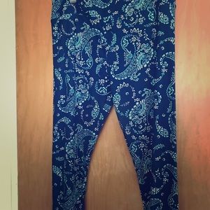 Lularoe TC blue paisley leggings
